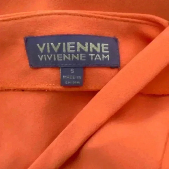 Vivienne Tam Sleeveless Peach Color V-Neck Blouse Size S - Picture 4 of 9